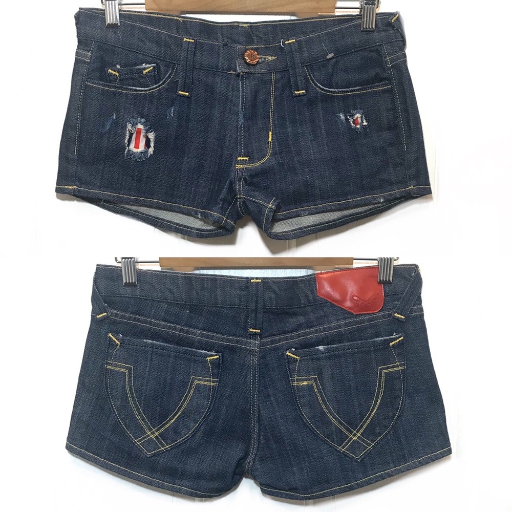 RARE Boutique Butterfly Jeans distressed cutout denim shorts, size 27 - Picture 5 of 8